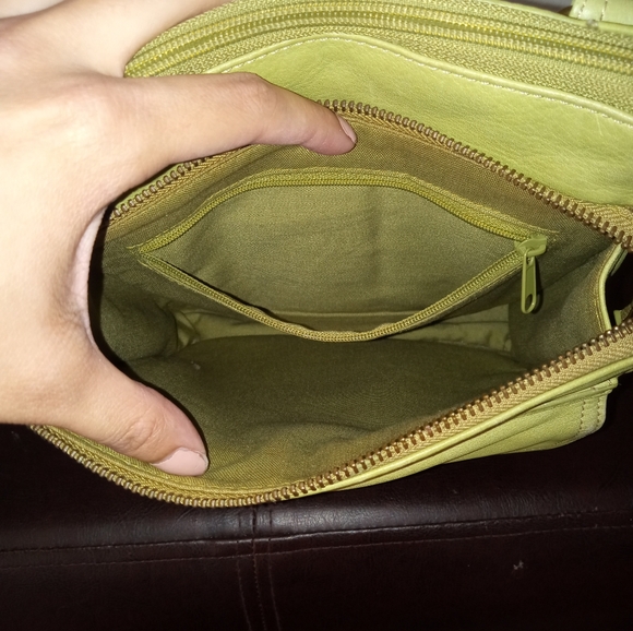 FOSSIL Vintage Green Leather Shoulder Bag - Picture 9 of 14